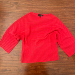 Women's St. John Red Ribbed Crew Neck Sweater S